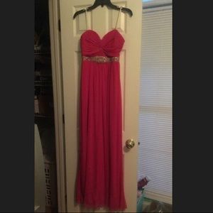 Pink strapless military ball dress